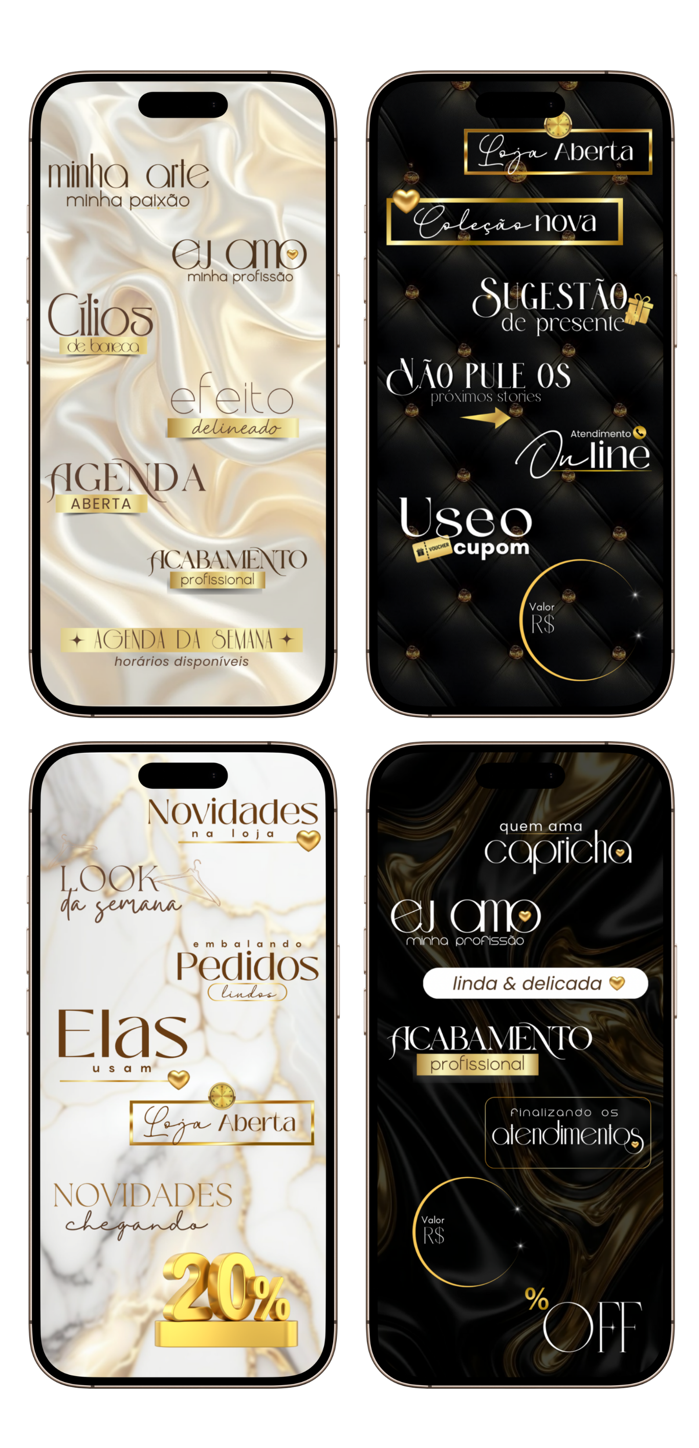 Previa de figurinhas em celulares com fundo transparente
