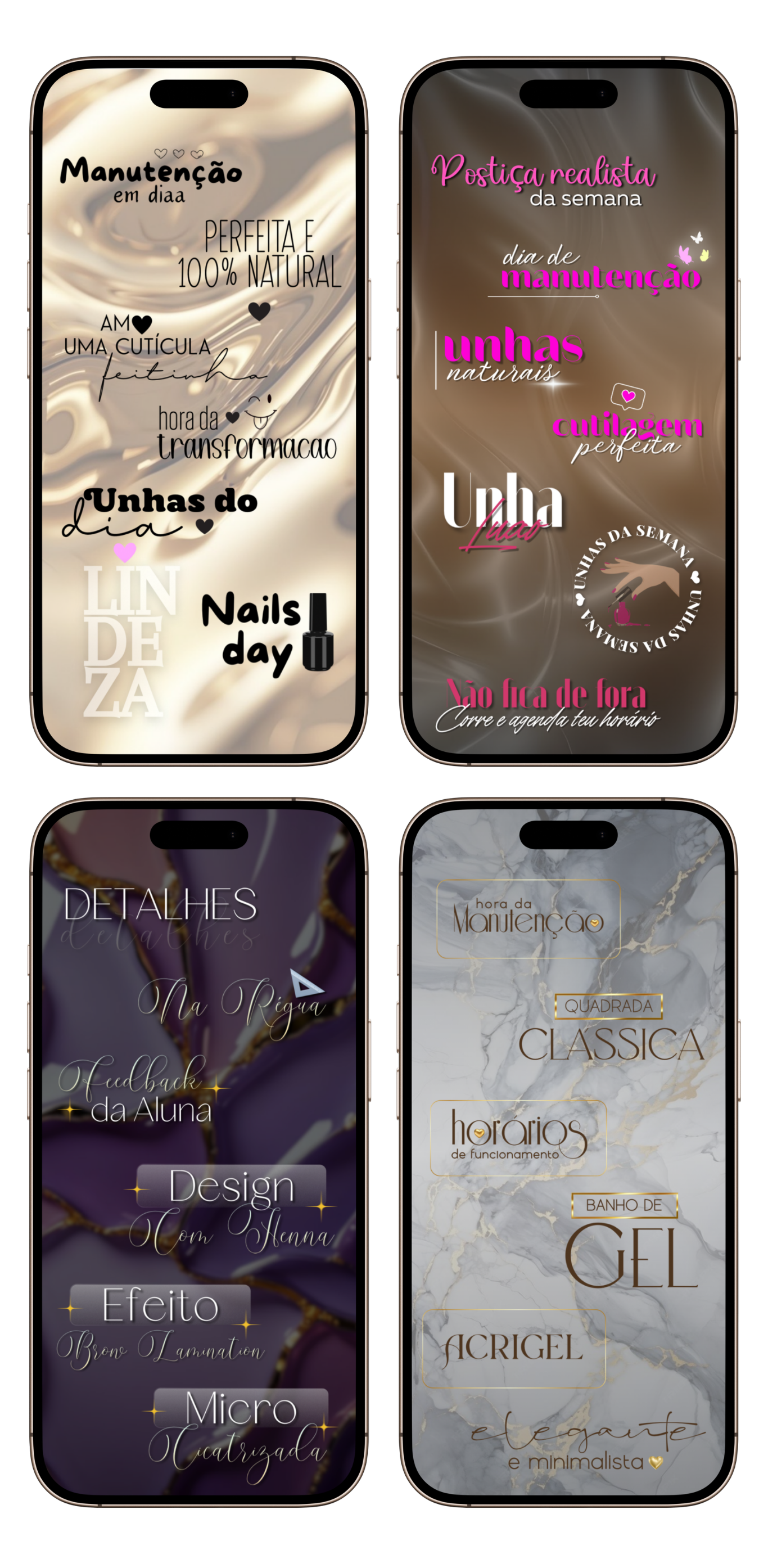 Previa de figurinhas para manicure com fundo transparente
