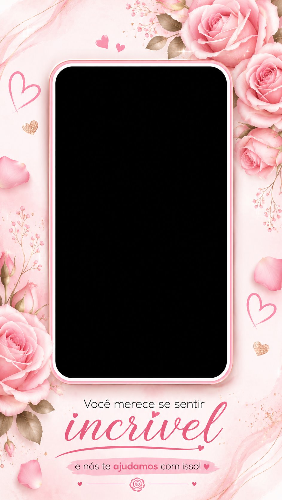 Tema pronto para repost com moldura floral de celular